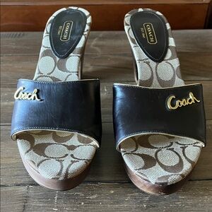 Coach Black and Tan Women's Sandals